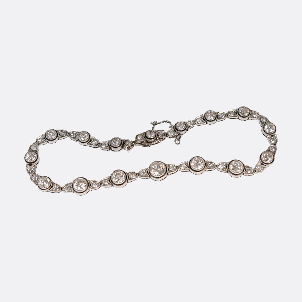 Edwardian Platinum 6 Carat Diamond Bracelet