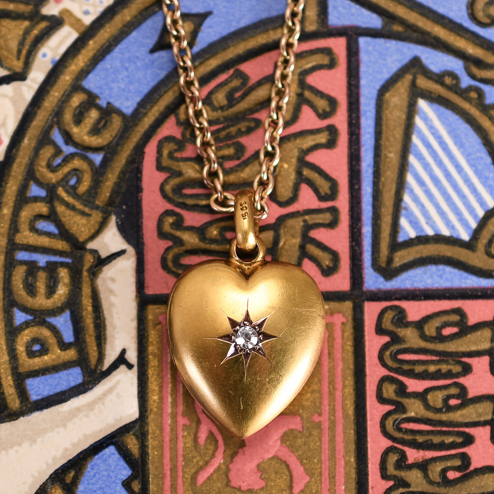 Victorian Diamond Puffed Heart Locket