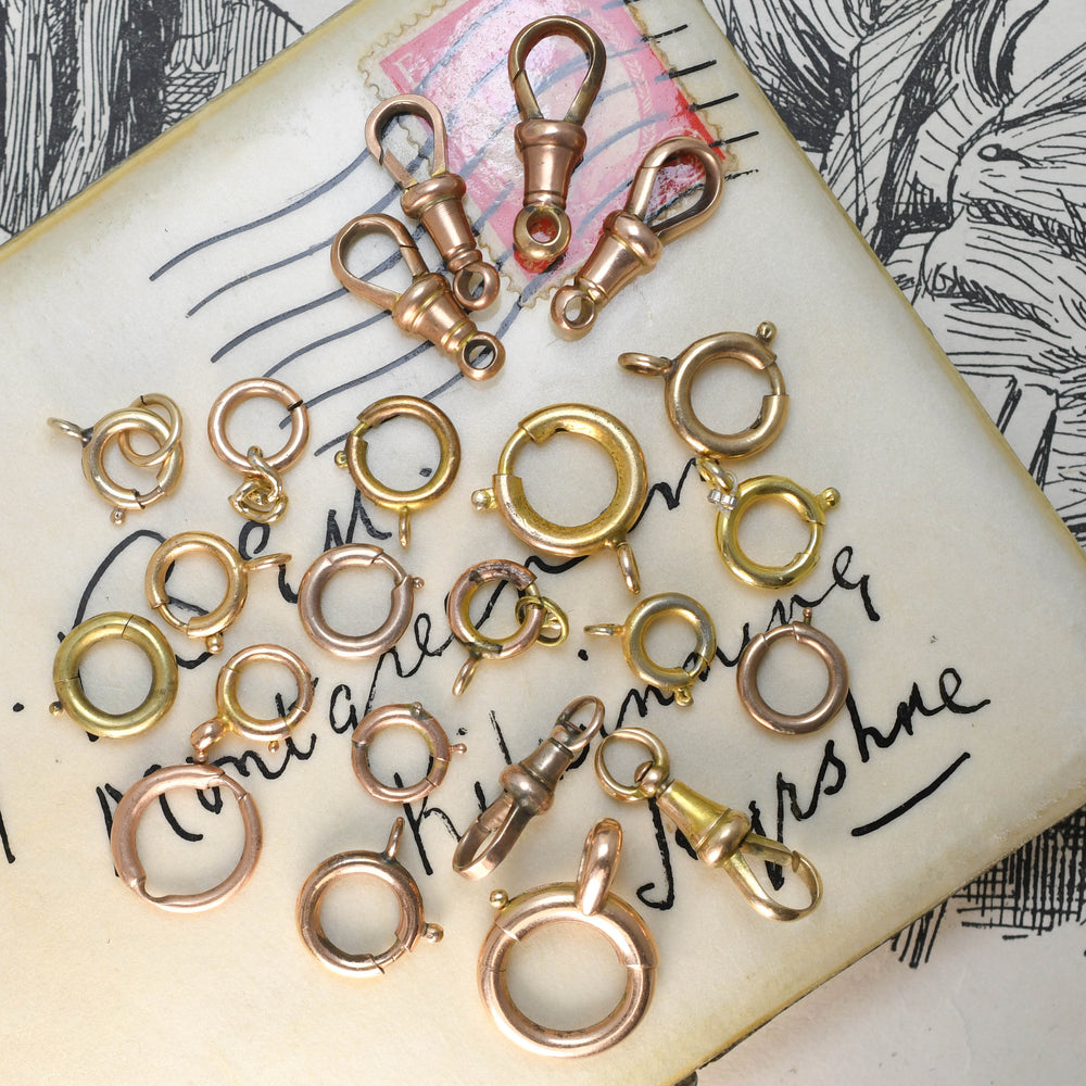 Antique Collection of 15k & 9k Gold Clasps and Clips