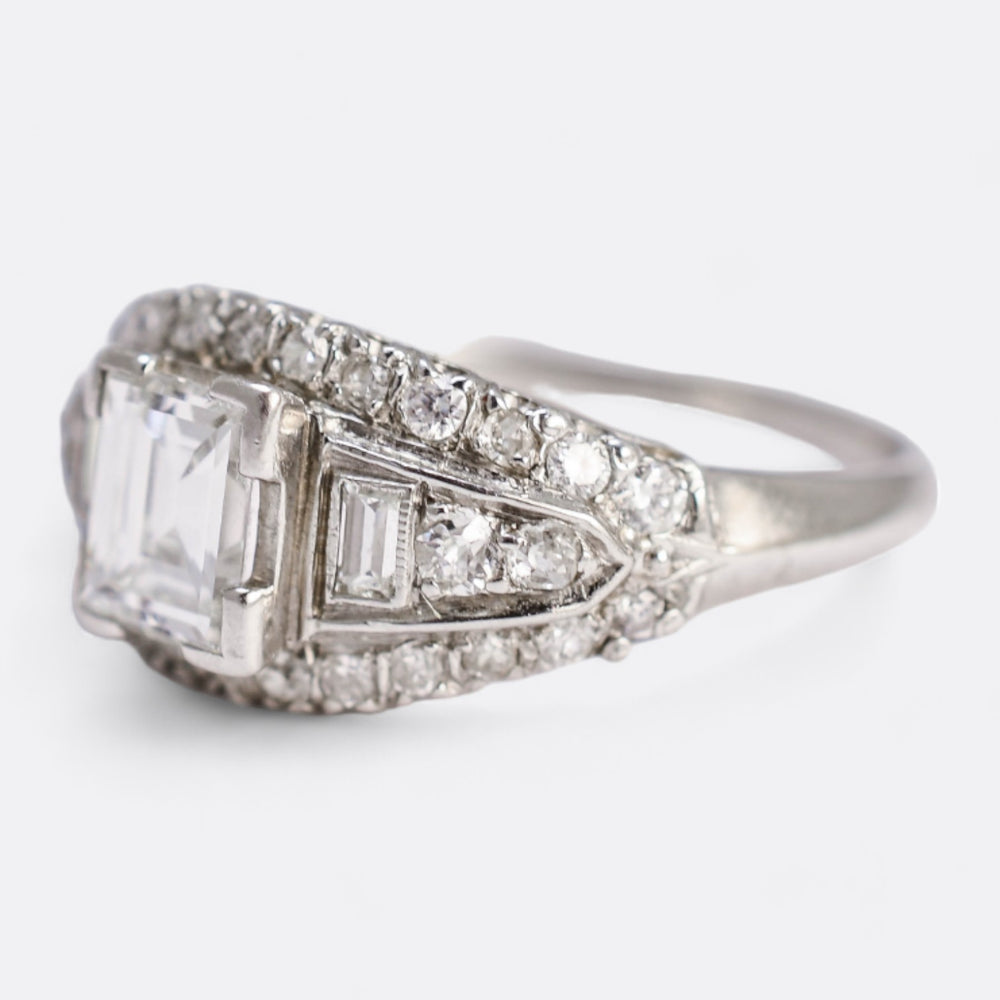 Emerald Cut Diamond Cluster Cocktail Ring