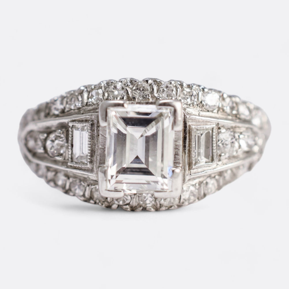 Emerald Cut Diamond Cluster Cocktail Ring