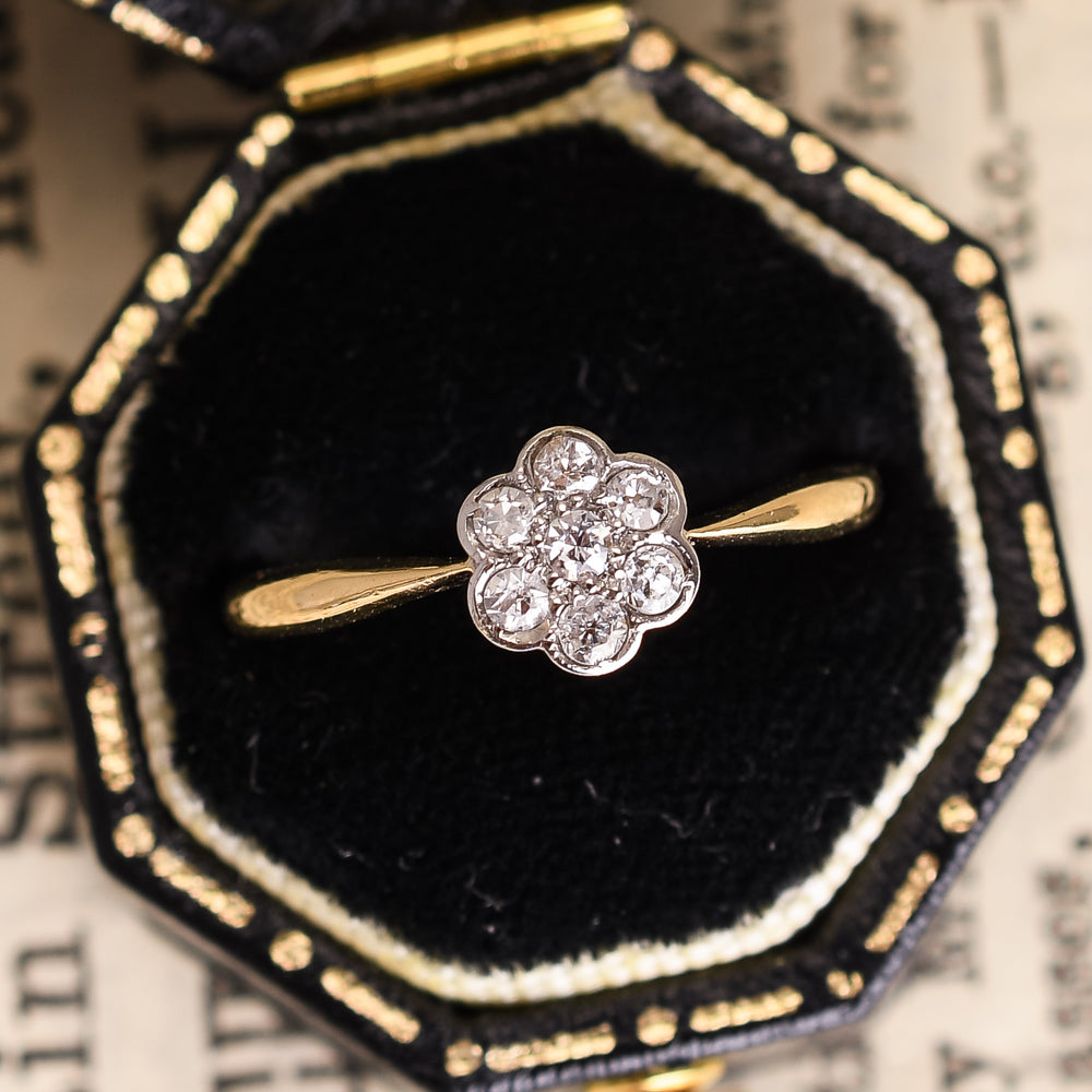 Edwardian Diamond Daisy Cluster Ring