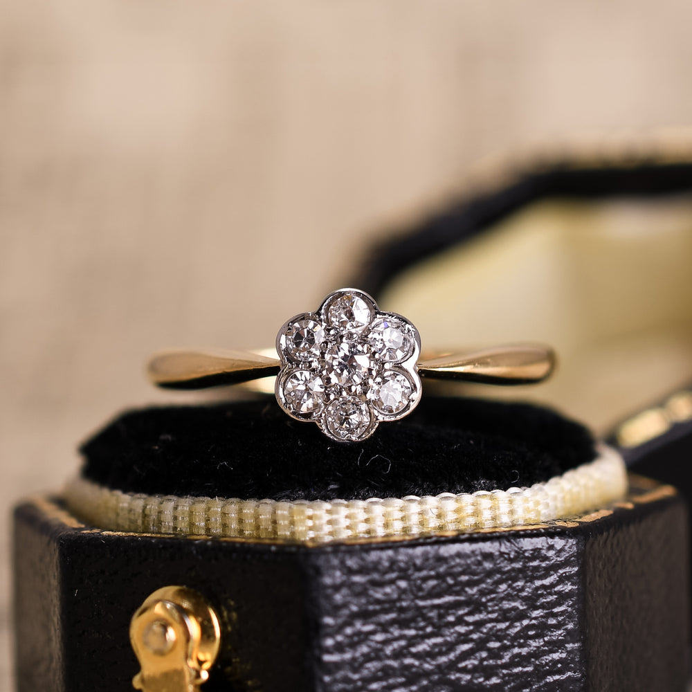 Edwardian Diamond Daisy Cluster Ring