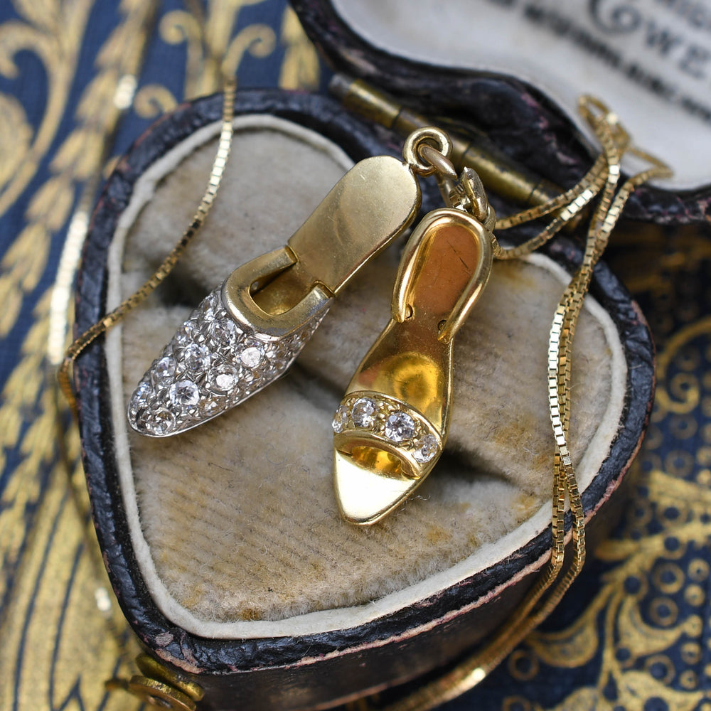 Victorian Diamond Shoe Charms & Chain