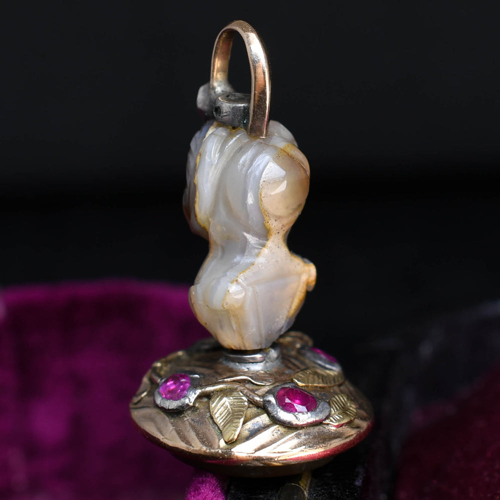 Early Georgian Agate Moorish Prince Fob Pendant