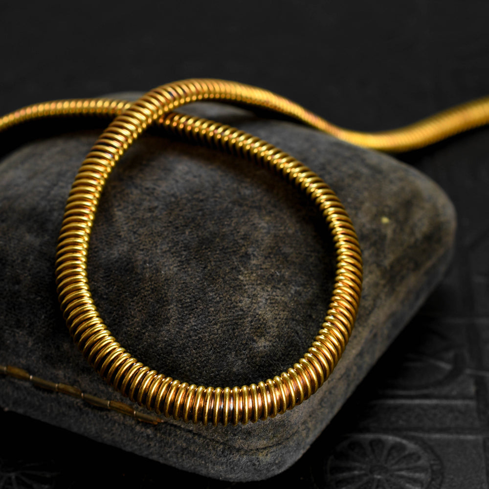 Art Deco 14k Gold Tubogas Necklace