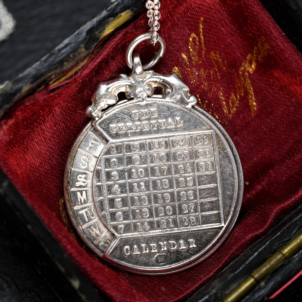 Victorian Silver Perpetual Calendar Pendant