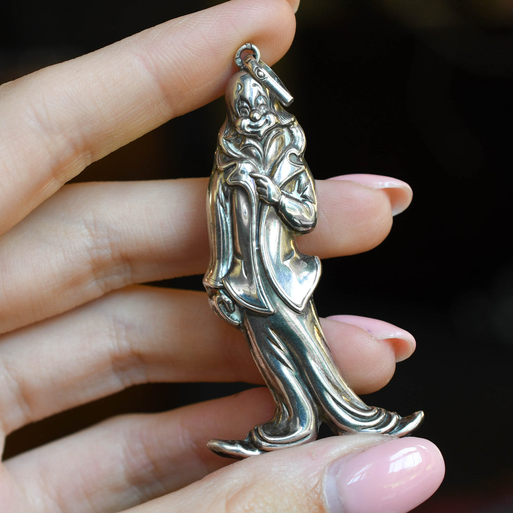 Vintage Silver Clown Pendant