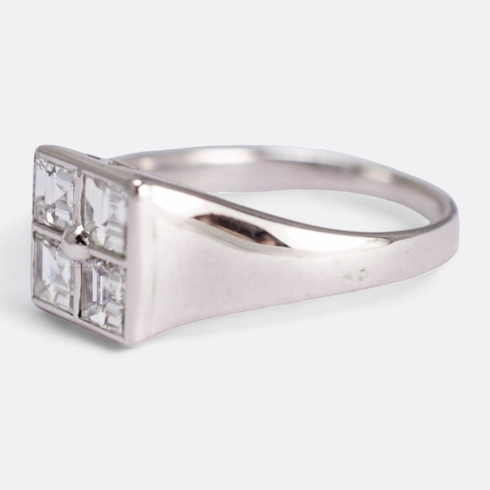 BVLGARI Asscher Cut Diamond Signet Ring