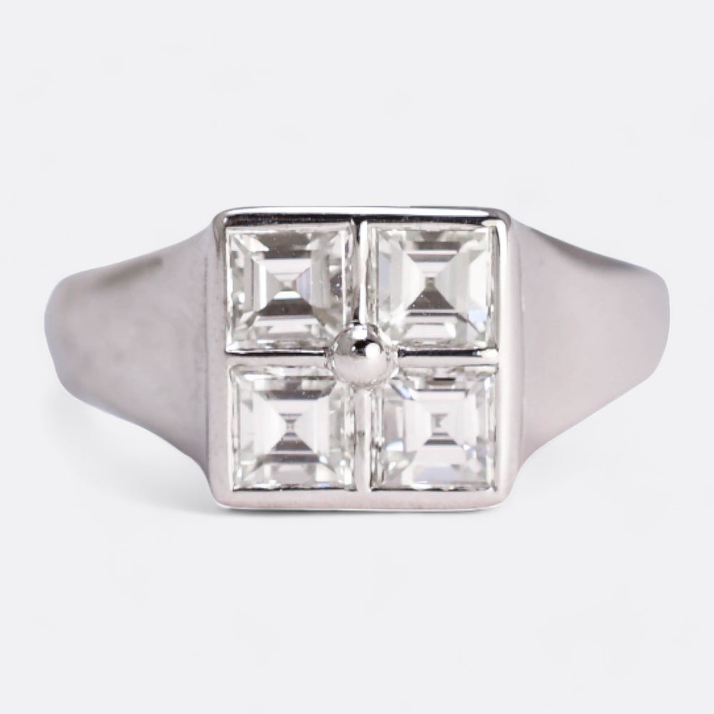 BVLGARI Asscher Cut Diamond Signet Ring