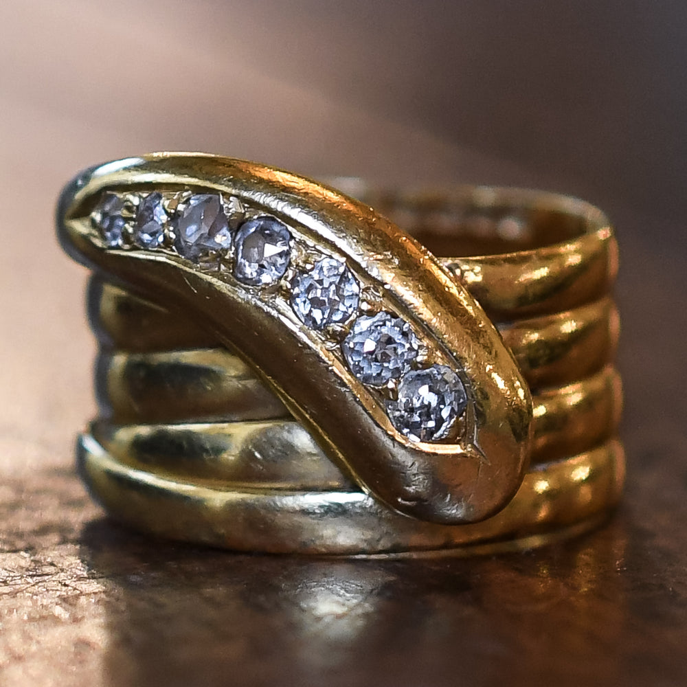 Victorian Diamond Serpent Ring