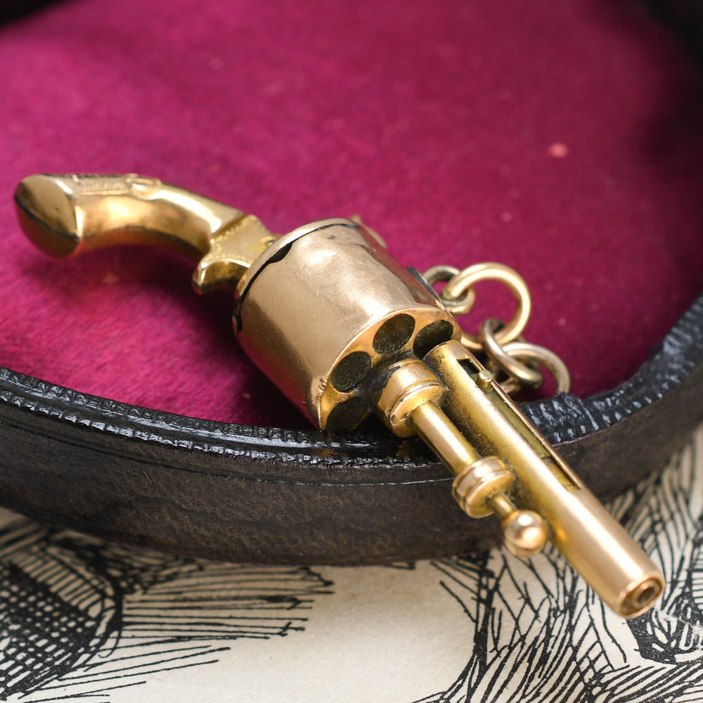 Victorian Gold Revolver Charm