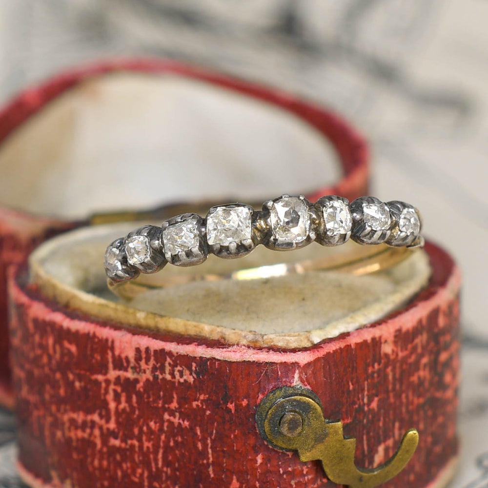 Georgian Diamond Half Hoop Eternity Ring