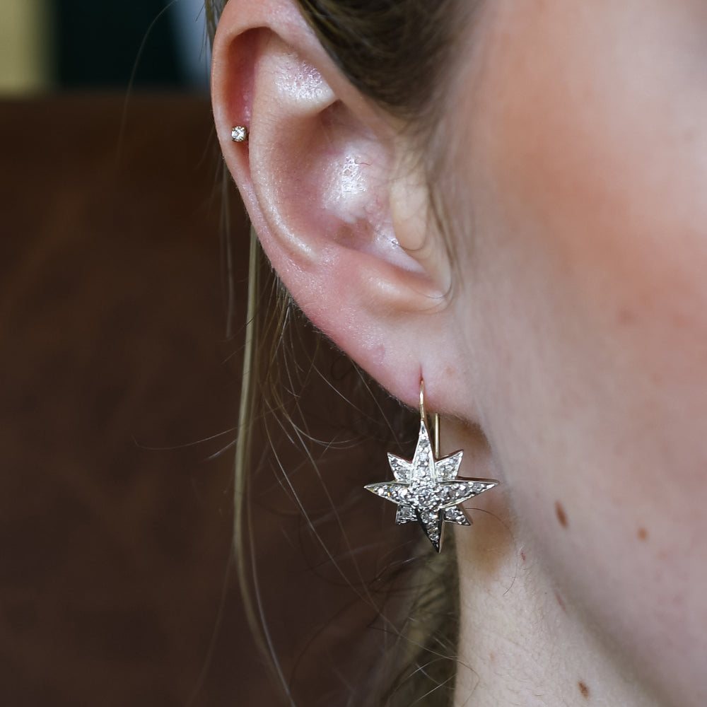 Victorian Diamond Star Earrings