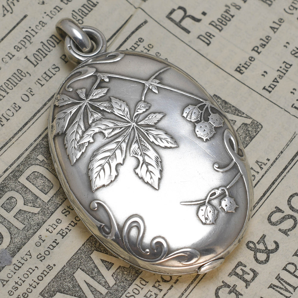 Art Nouveau French Silver Mirror & Locket Pendant