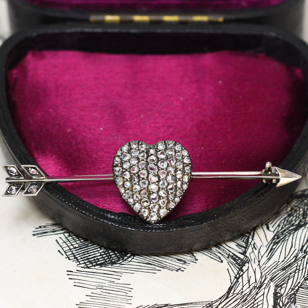 Victorian Diamond Love Struck Brooch