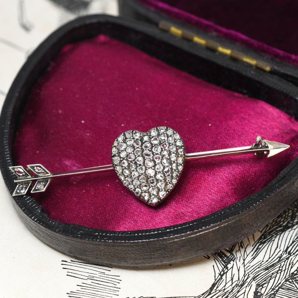 Victorian Diamond Love Struck Brooch