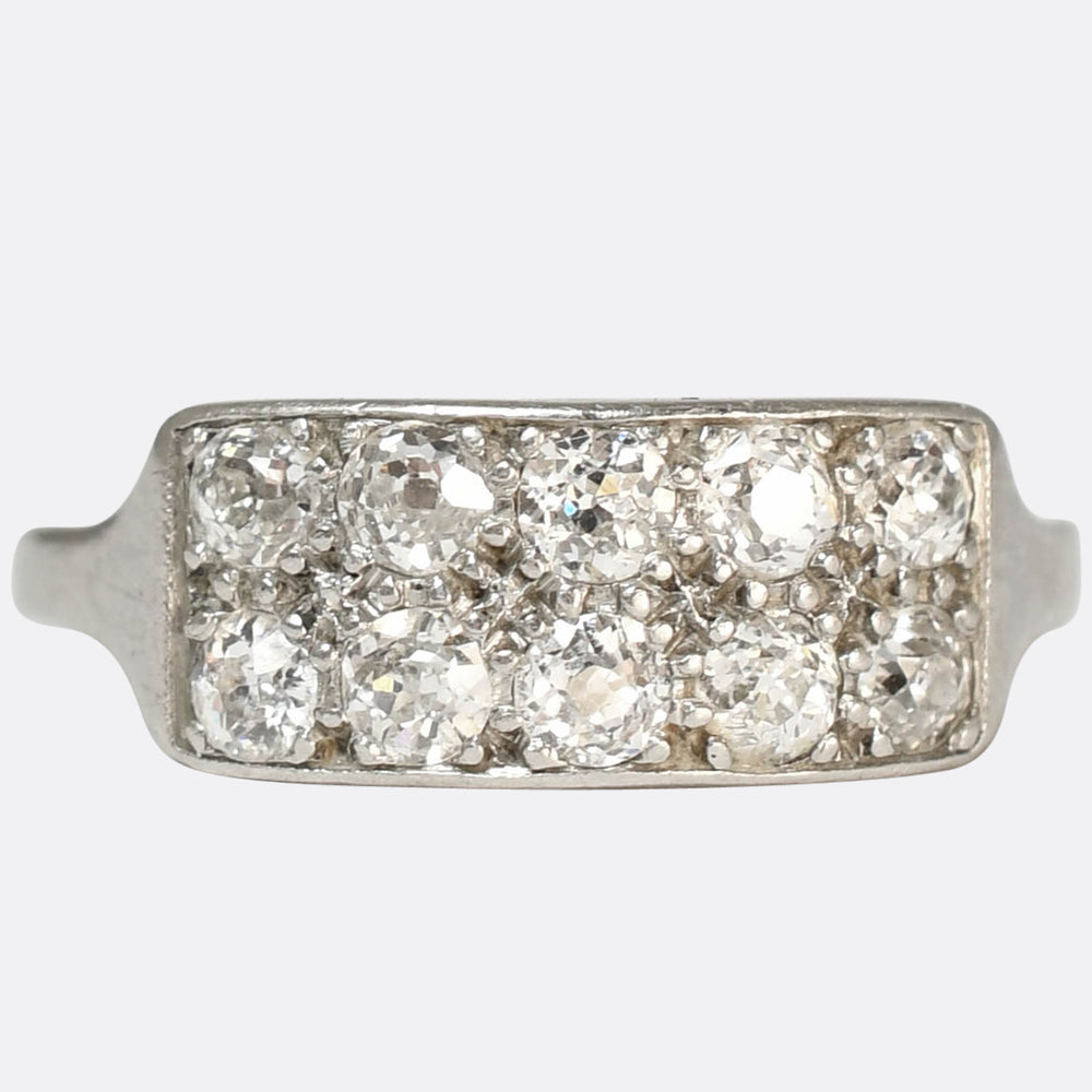 1920's French Diamond Double Row Ring