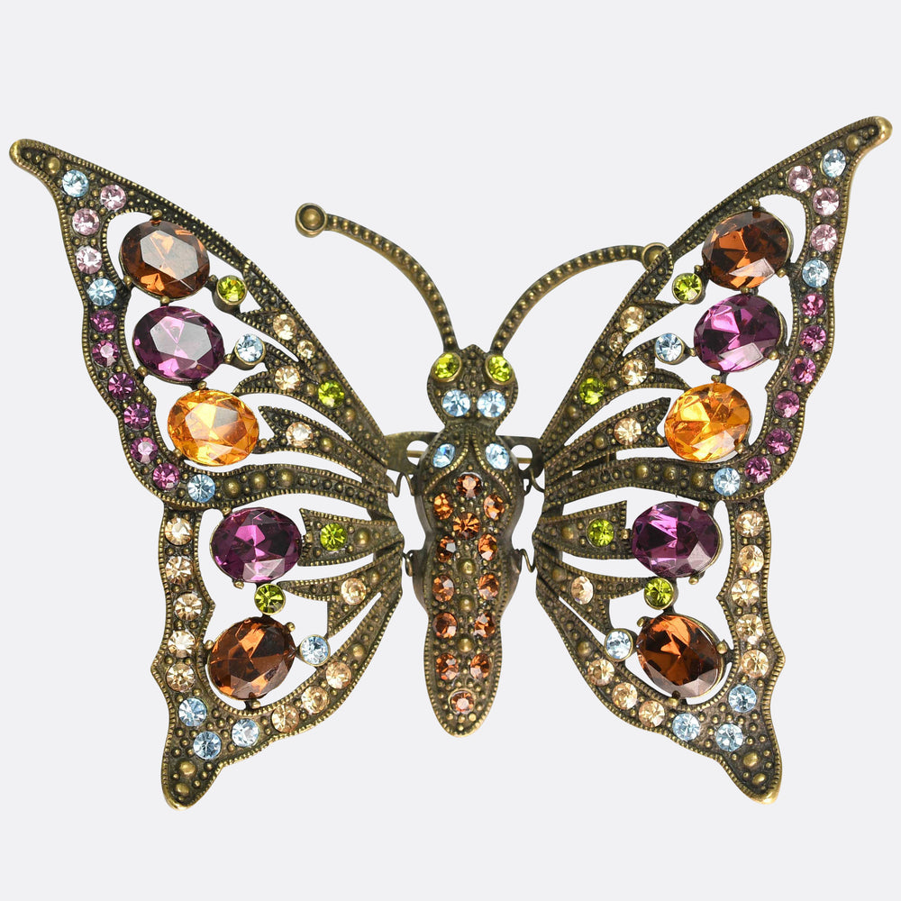 1930's Paste En Tremblant Butterfly Brooch