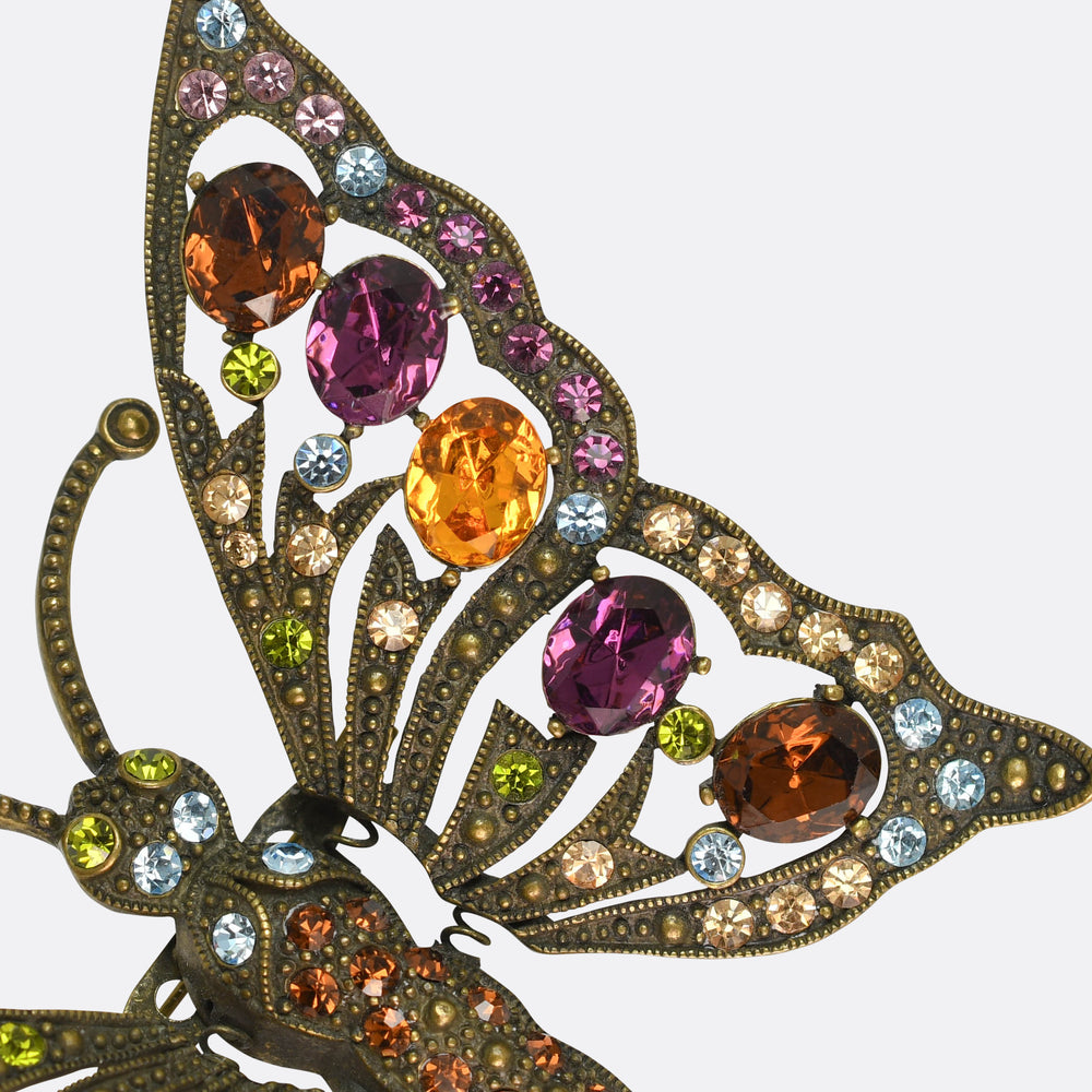 1930's Paste En Tremblant Butterfly Brooch