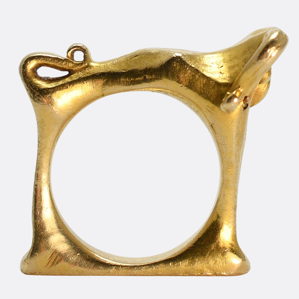 1940's Gold Ram Ring by Moshe Oved - Cameo Corner