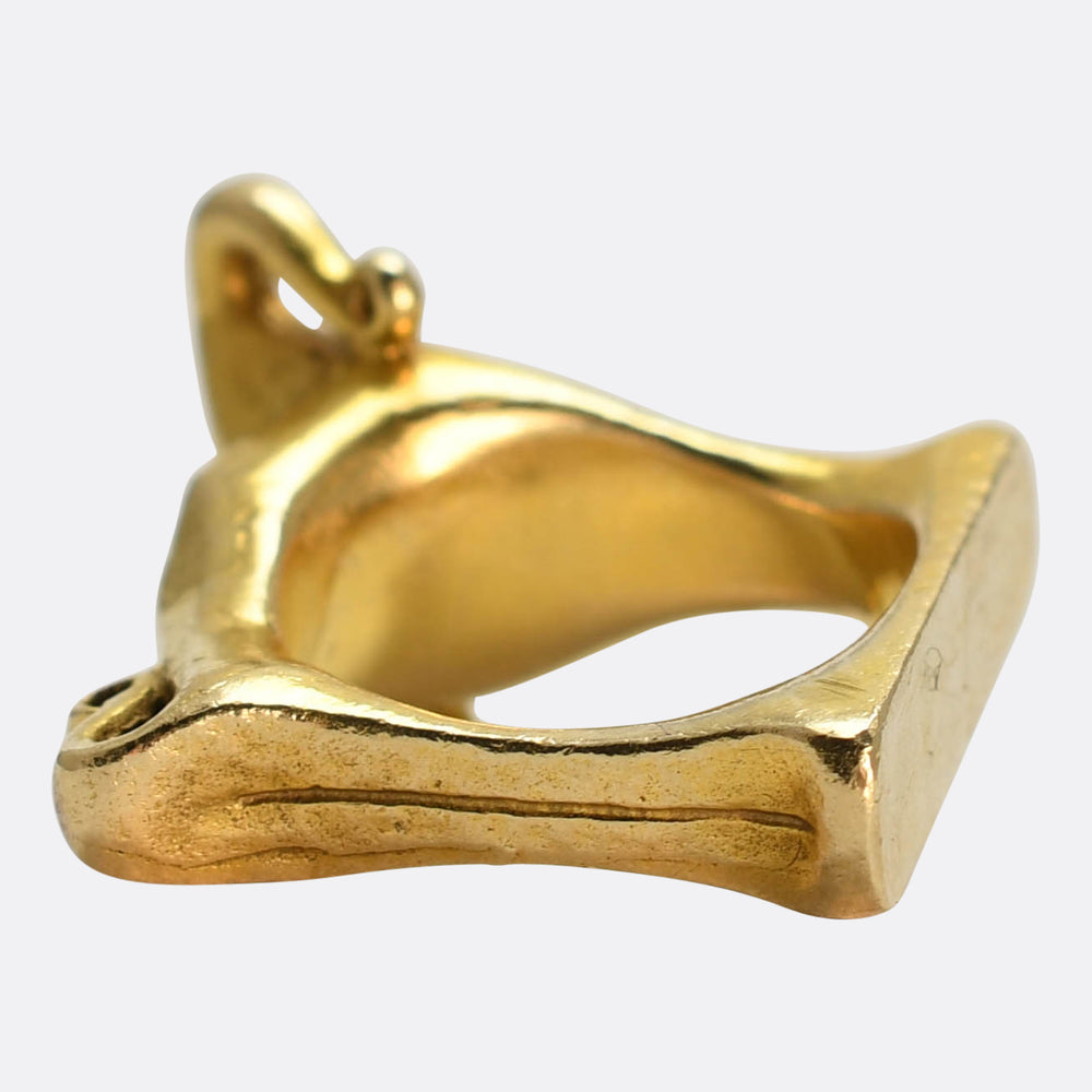 1940's Gold Ram Ring by Moshe Oved - Cameo Corner