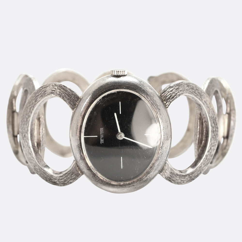 1970's Tewor Silver Statement Wristwatch