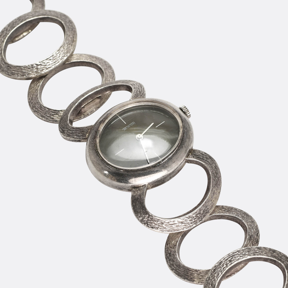 1970's Tewor Silver Statement Wristwatch