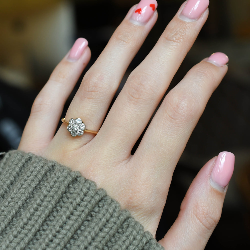 Late Victorian Diamond Flower Cluster Ring