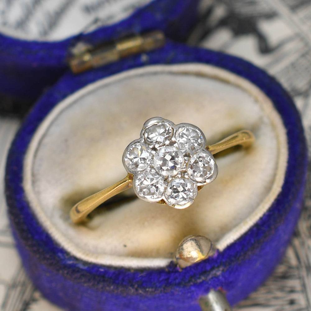 Late Victorian Diamond Flower Cluster Ring