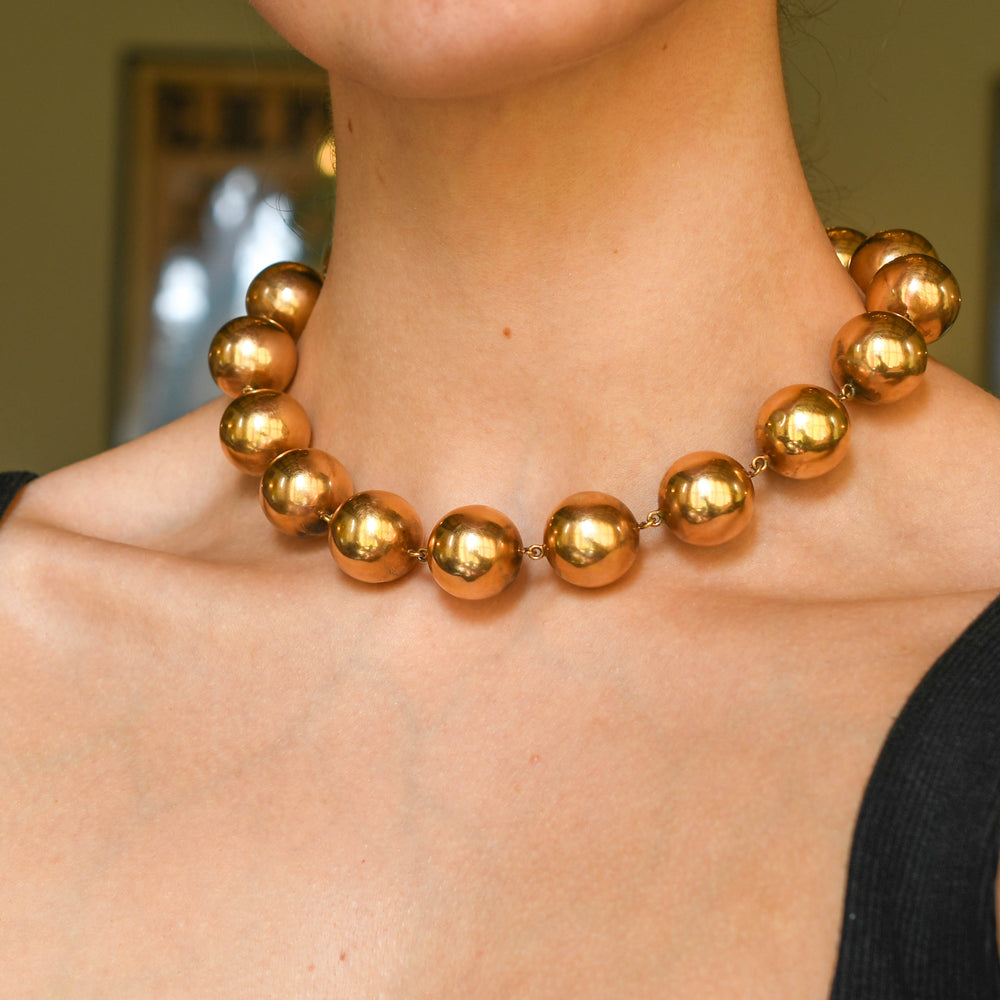 Victorian 18k Gold Statement Bead Necklace