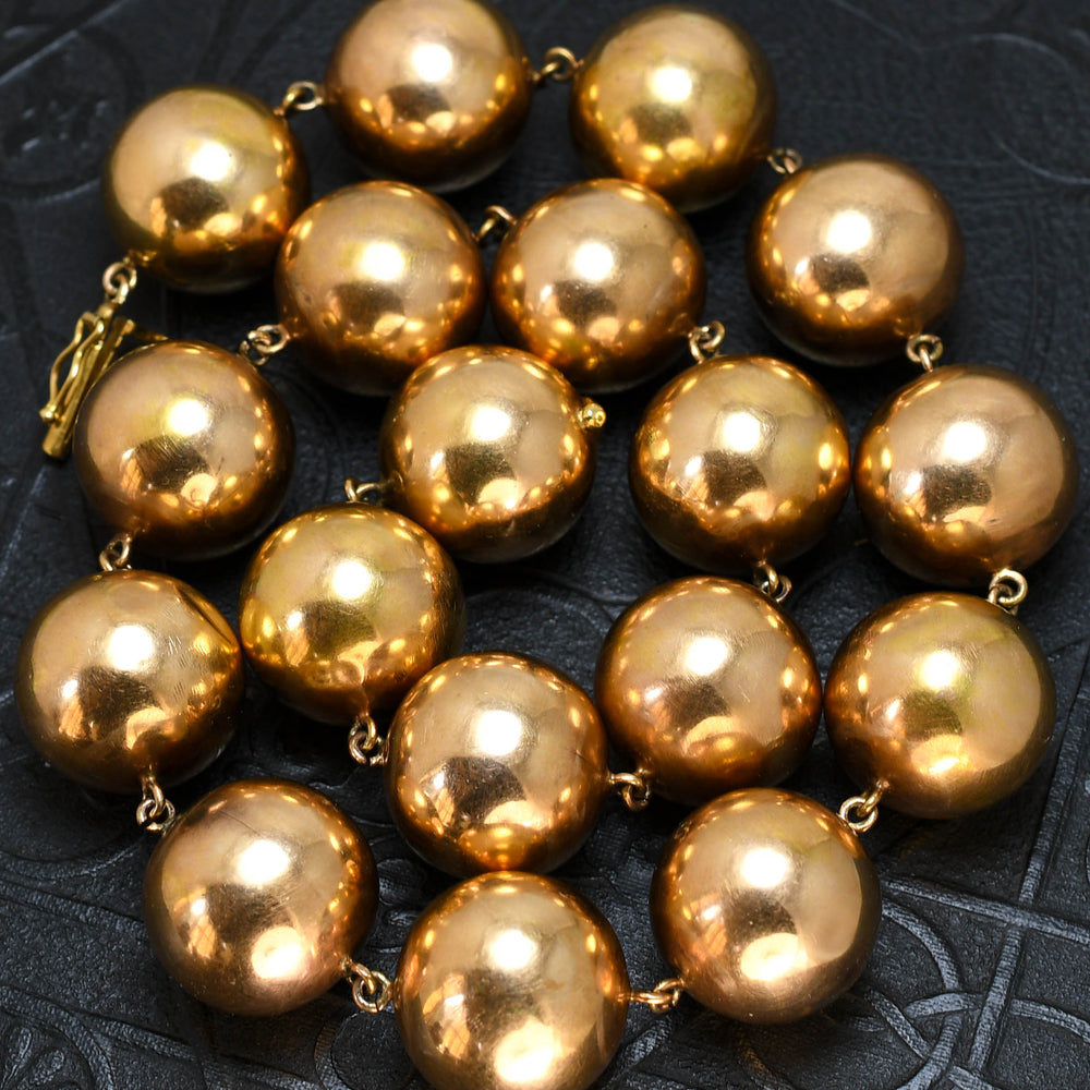 Victorian 18k Gold Statement Bead Necklace