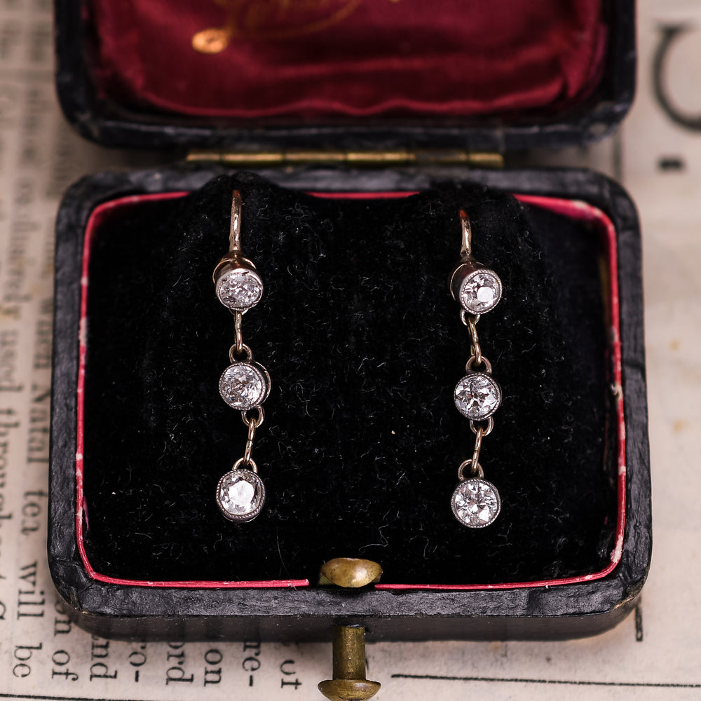 Victorian Diamond Drop Earrings