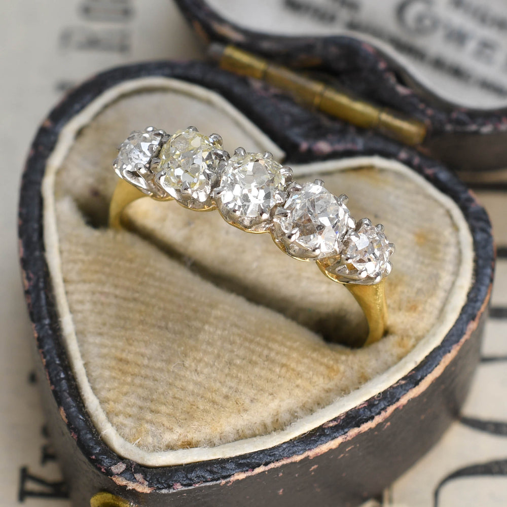 Victorian 5-Stone Old Cut Diamond Ring