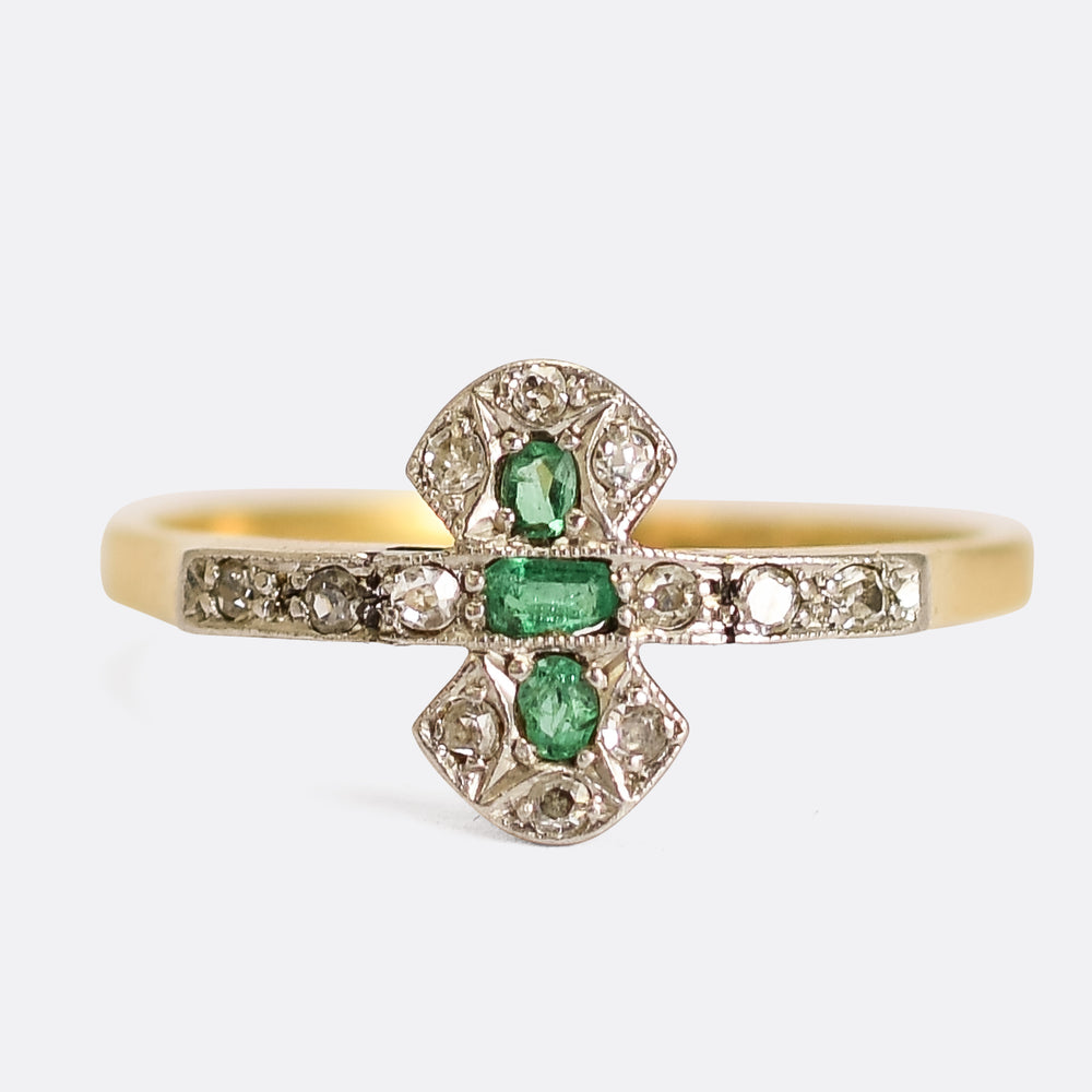 Art Deco Emerald & Diamond Ring