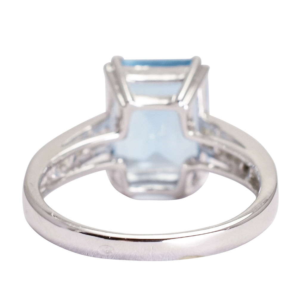 Art Deco Revival Aquamarine Solitaire Ring