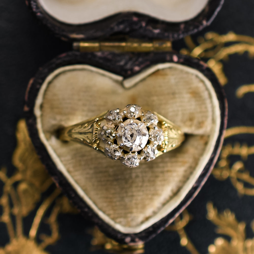 Georgian Diamond Flower Cluster Ring