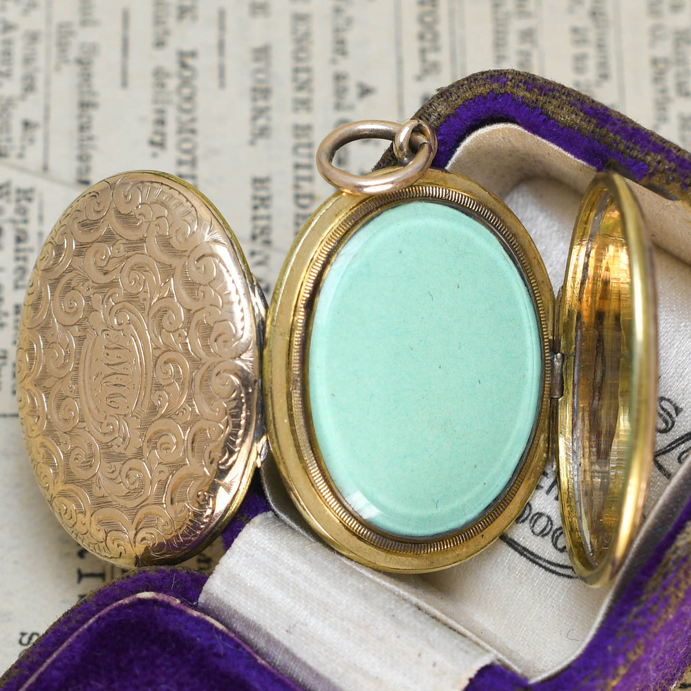 Victorian Gold Chased Double Locket