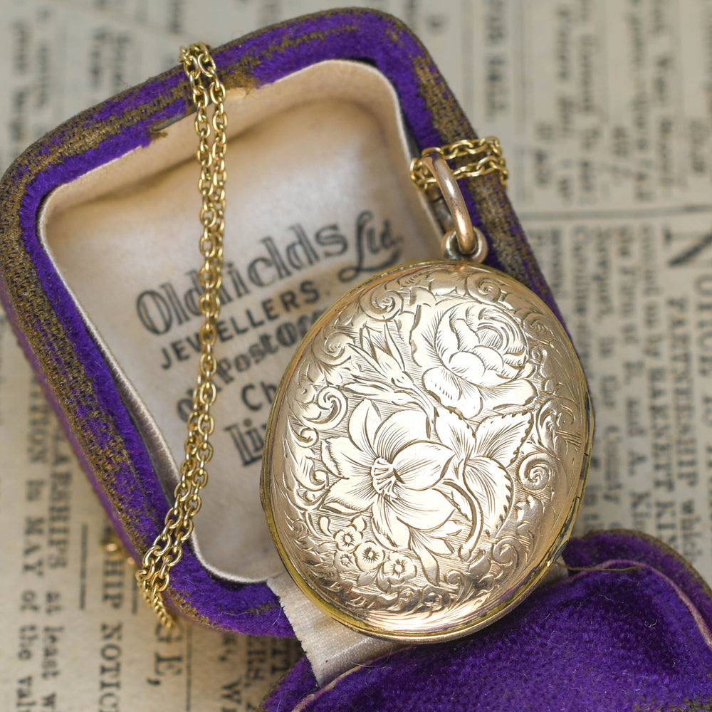 Victorian Gold Chased Double Locket