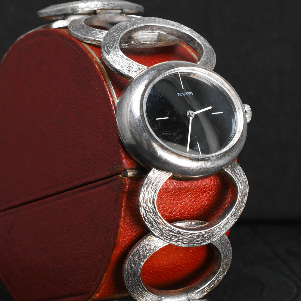 1970's Tewor Silver Statement Wristwatch