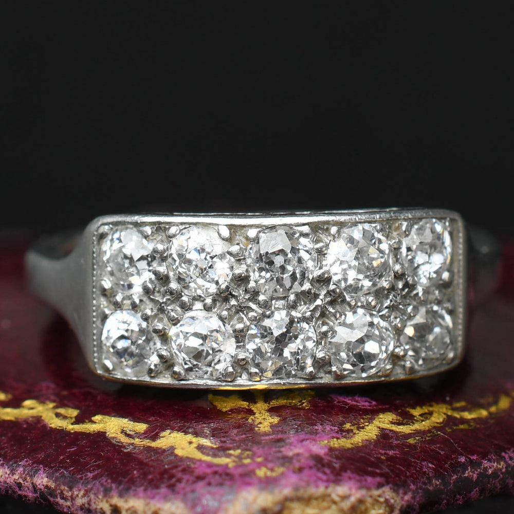 1920's French Diamond Double Row Ring