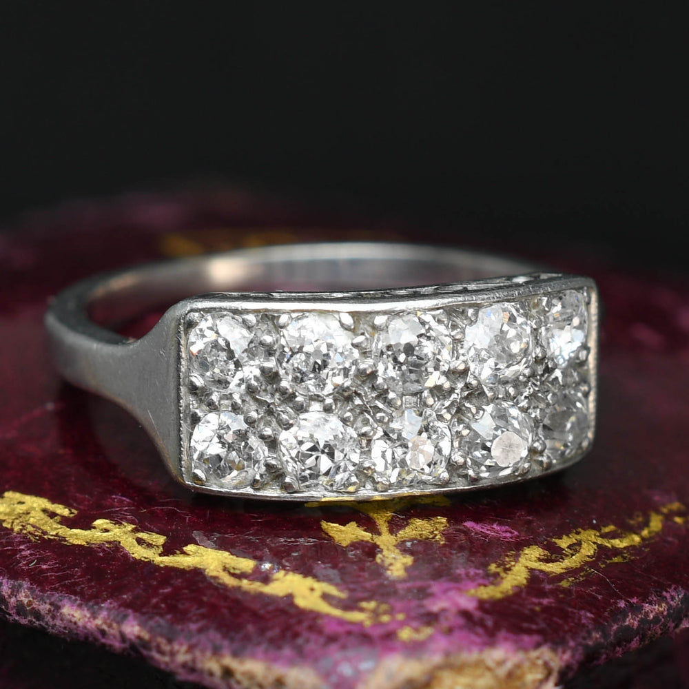 1920's French Diamond Double Row Ring