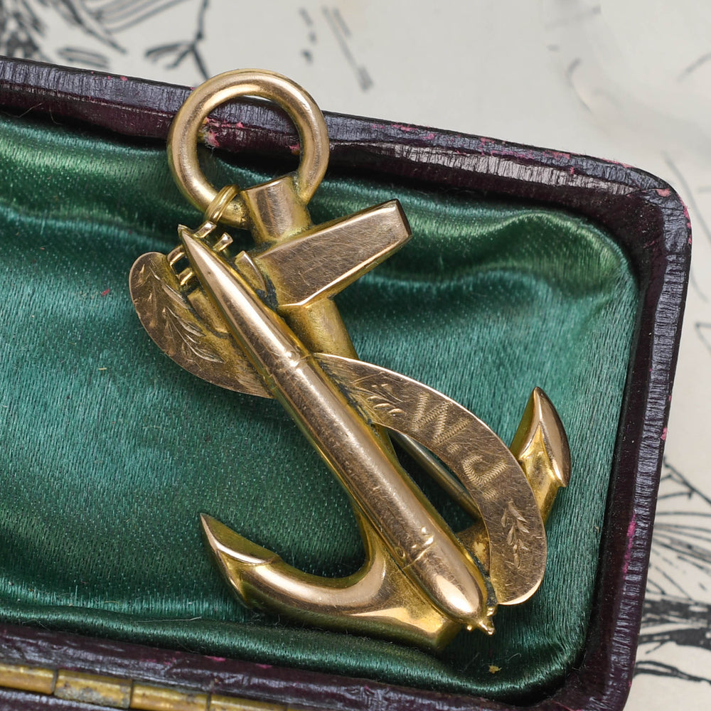 WW1 Anchor & Torpedo Sweetheart Brooch