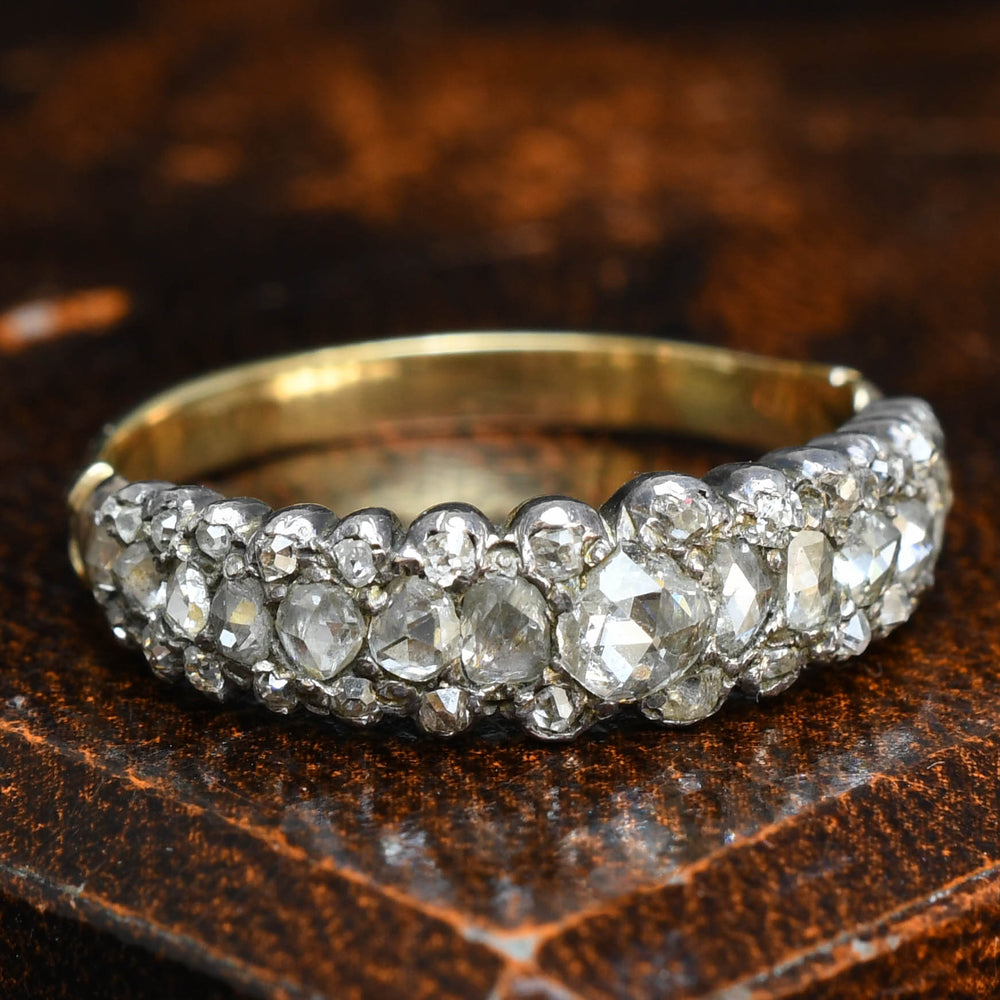 Georgian Rose Cut Diamond Half Eternity Ring