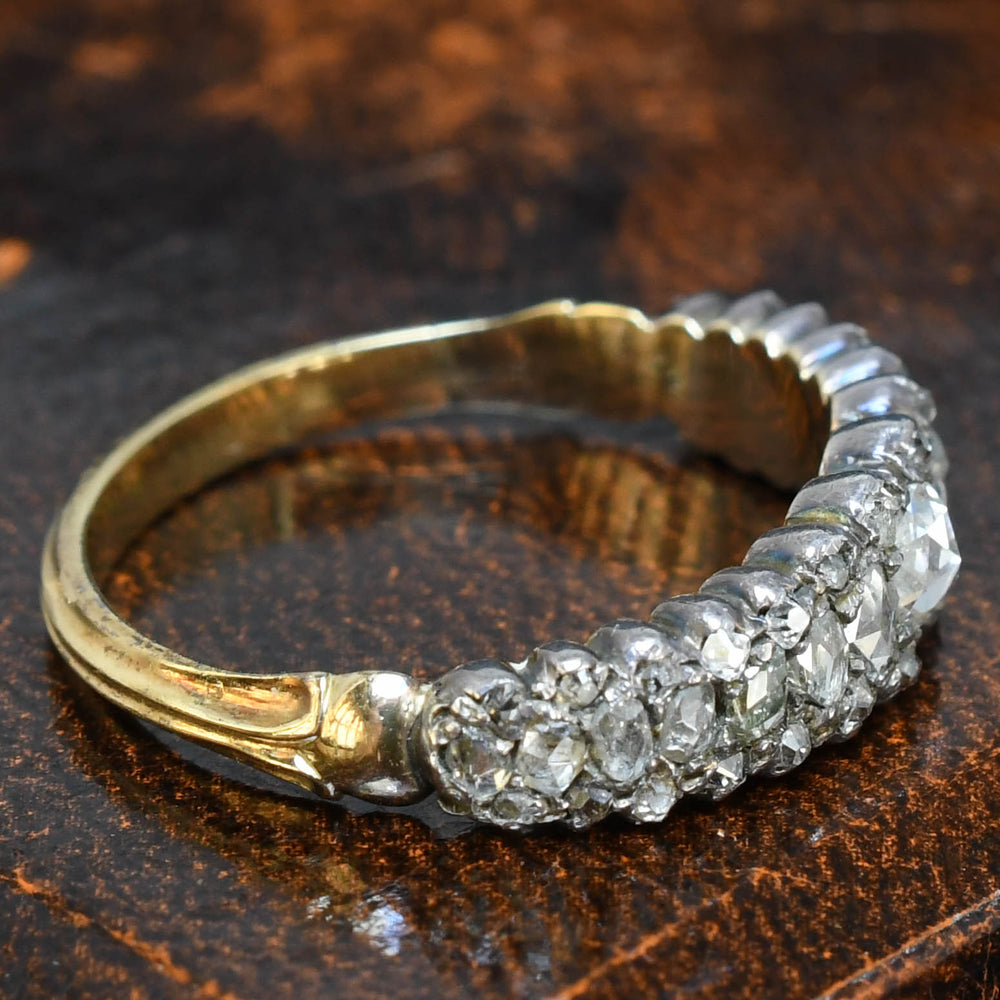 Georgian Rose Cut Diamond Half Eternity Ring