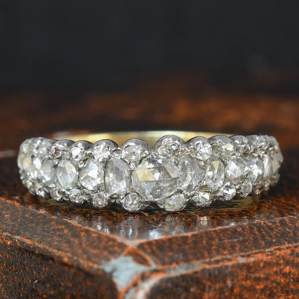 Georgian Rose Cut Diamond Half Eternity Ring