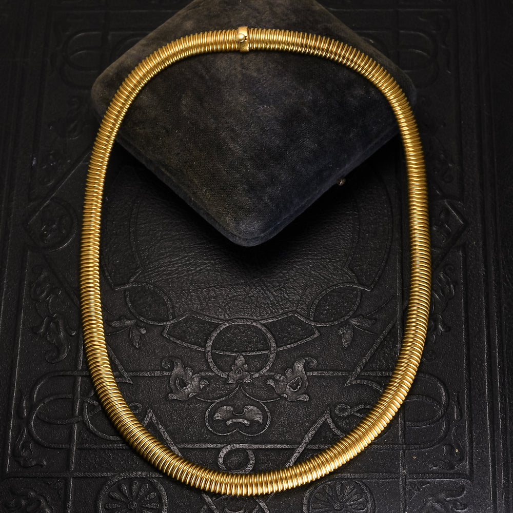 Art Deco 14k Gold Tubogas Necklace