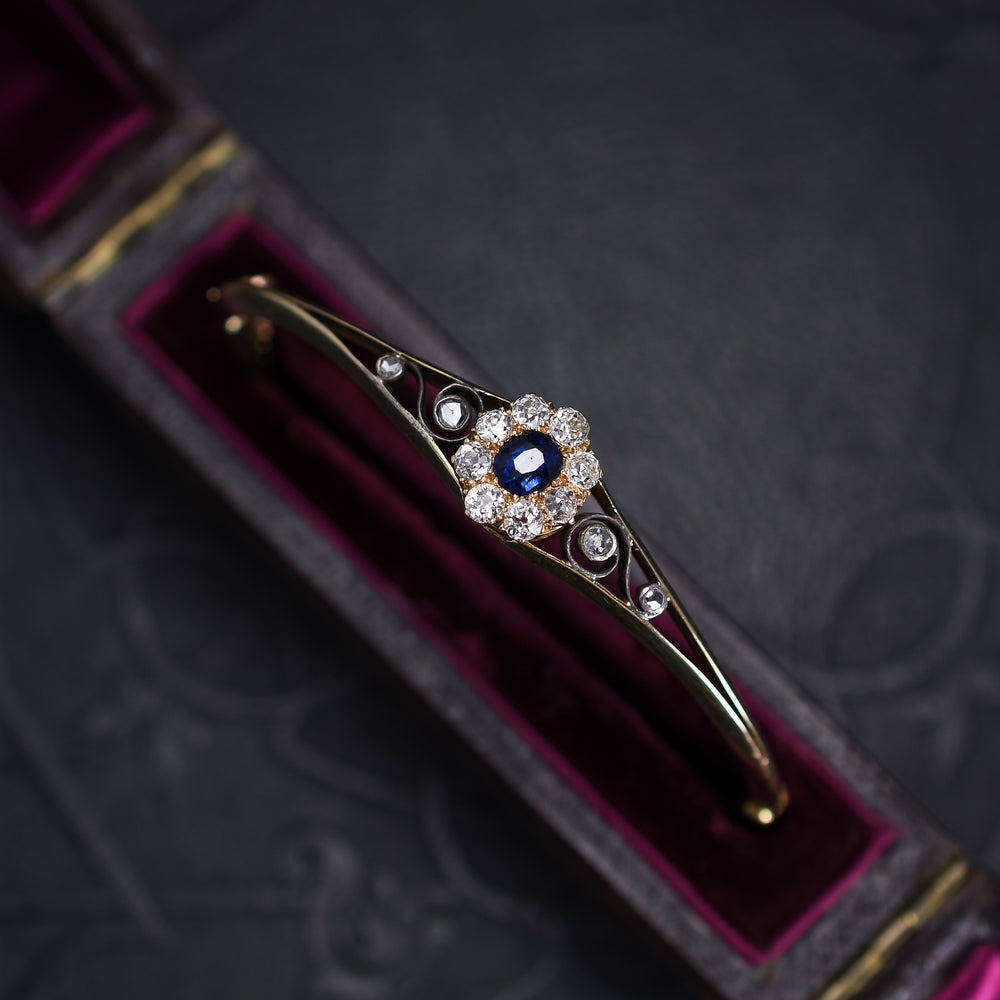 Victorian Sapphire & Diamond Cluster Bangle