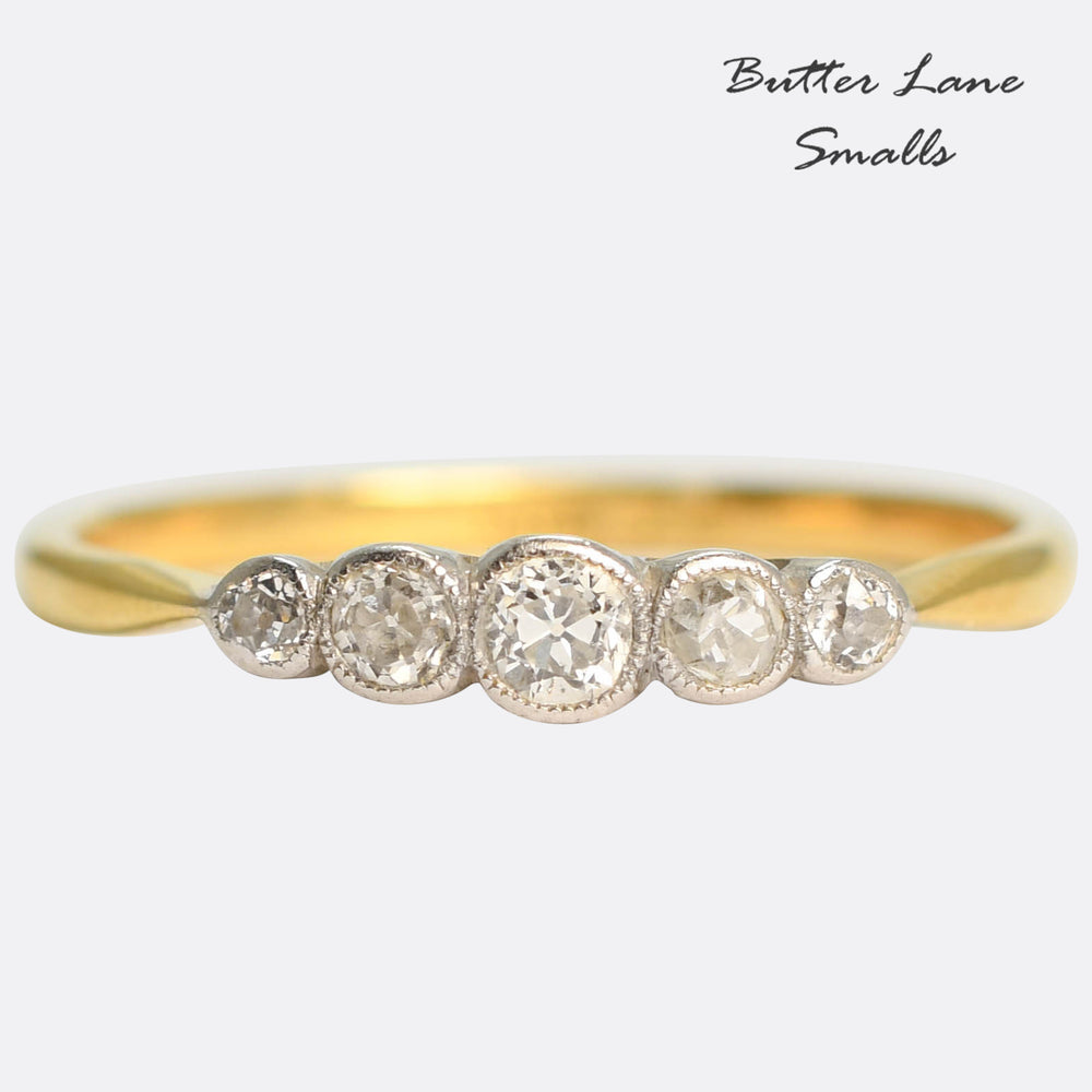 Edwardian Bezel Set Diamond 5-Stone Ring