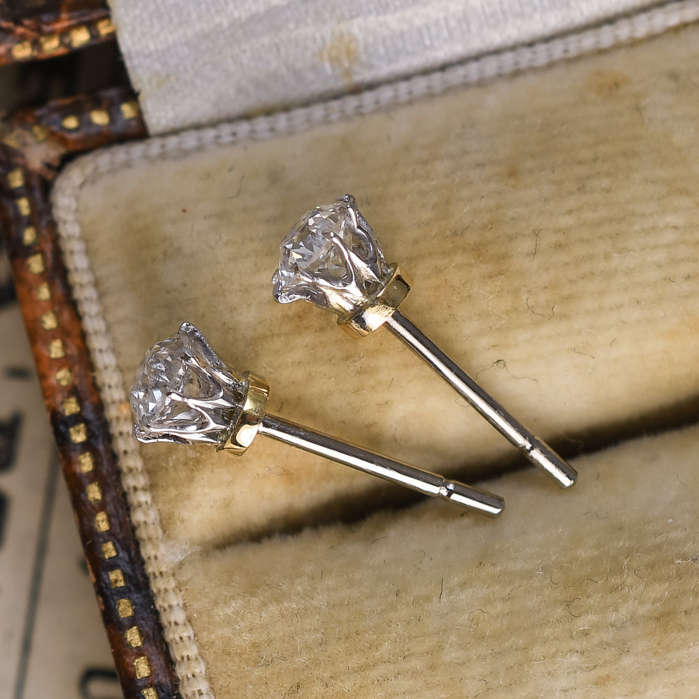 Victorian Old Cut Diamond Stud Earrings